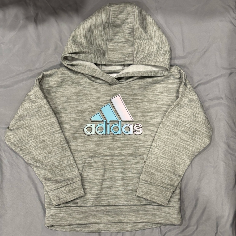 Adidas Kids Heather Gray Hoodie